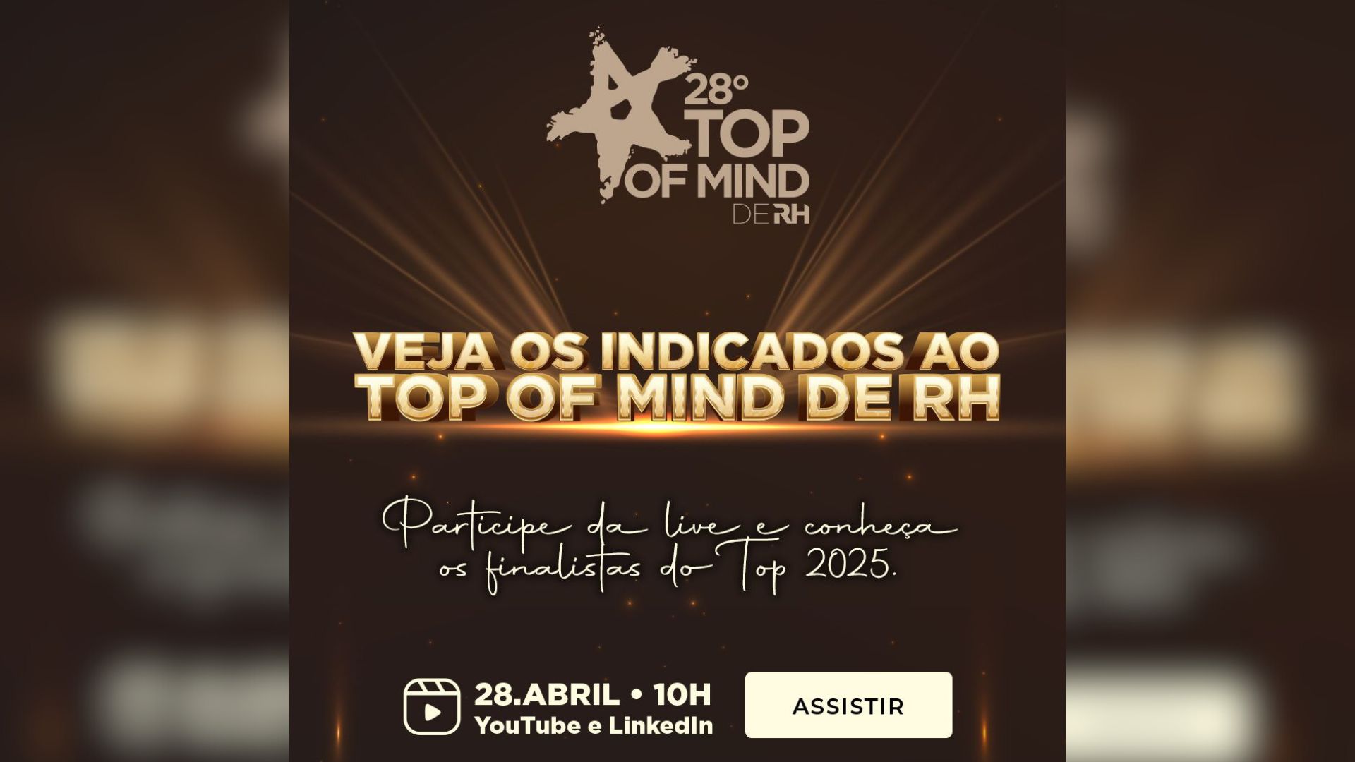 Contagem regressiva Live revelará todos os indicados ao Top 2025